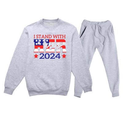 I Stand With Her Kamala Harris 2024 Political Premium Crewneck Sweatsuit Set