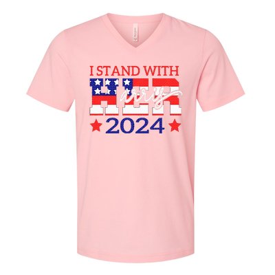 I Stand With Her Kamala Harris 2024 Political V-Neck T-Shirt