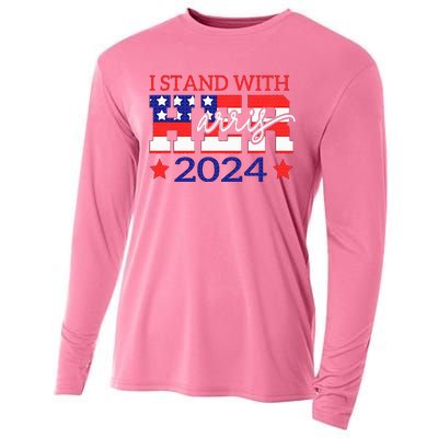 I Stand With Her Kamala Harris 2024 Political Cooling Performance Long Sleeve Crew