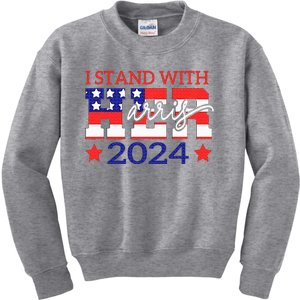 I Stand With Her Kamala Harris 2024 Political Kids Sweatshirt