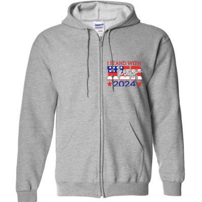 I Stand With Her Kamala Harris 2024 Political Full Zip Hoodie