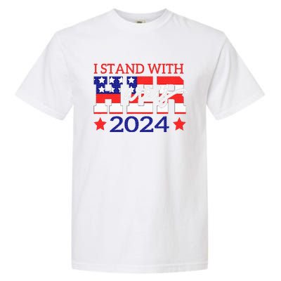 I Stand With Her Kamala Harris 2024 Political Garment-Dyed Heavyweight T-Shirt