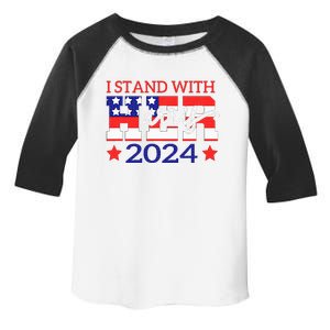 I Stand With Her Kamala Harris 2024 Political Toddler Fine Jersey T-Shirt