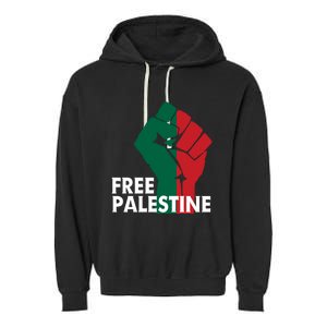 I Stand With Palestine Free Palestine Free Gaza Peace Flag Garment-Dyed Fleece Hoodie