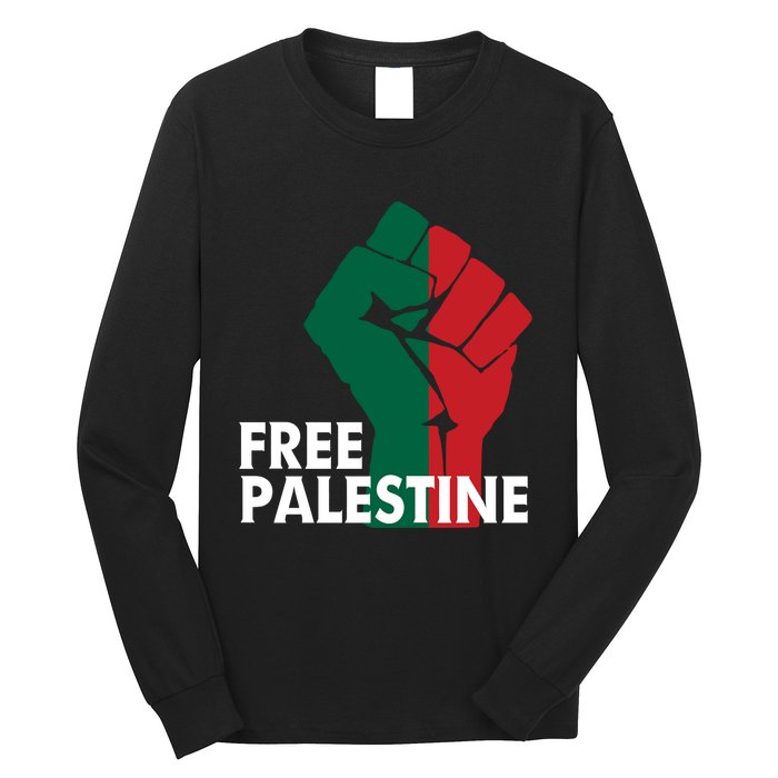 I Stand With Palestine Free Palestine Free Gaza Peace Flag Long Sleeve Shirt