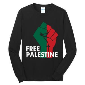 I Stand With Palestine Free Palestine Free Gaza Peace Flag Tall Long Sleeve T-Shirt