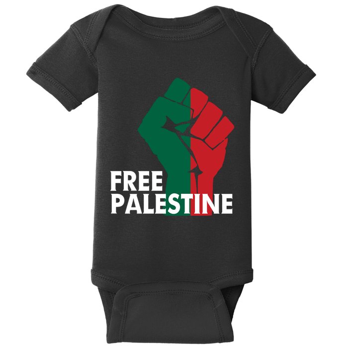 I Stand With Palestine Free Palestine Free Gaza Peace Flag Baby Bodysuit