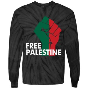 I Stand With Palestine Free Palestine Free Gaza Peace Flag Tie-Dye Long Sleeve Shirt