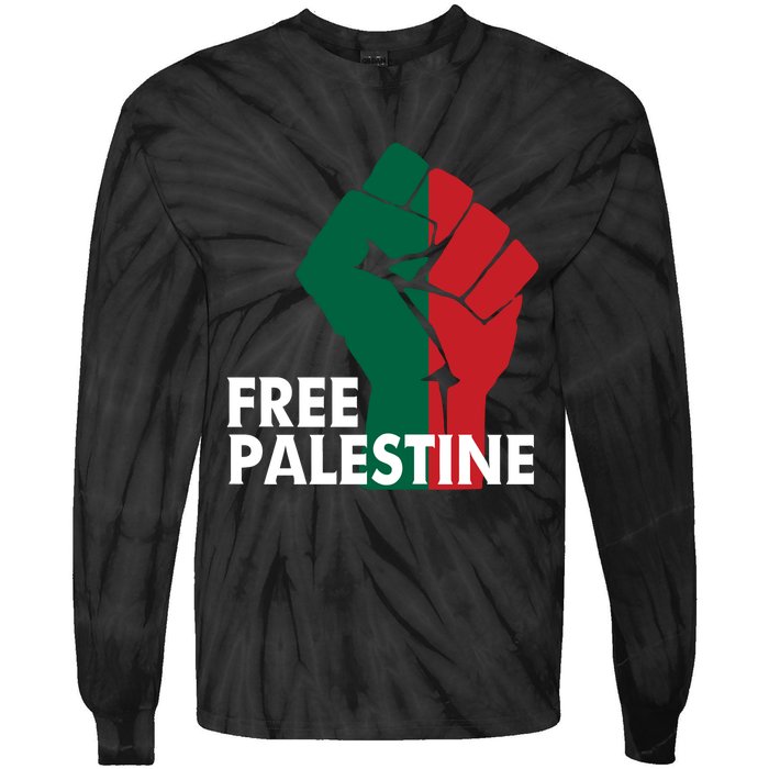 I Stand With Palestine Free Palestine Free Gaza Peace Flag Tie-Dye Long Sleeve Shirt