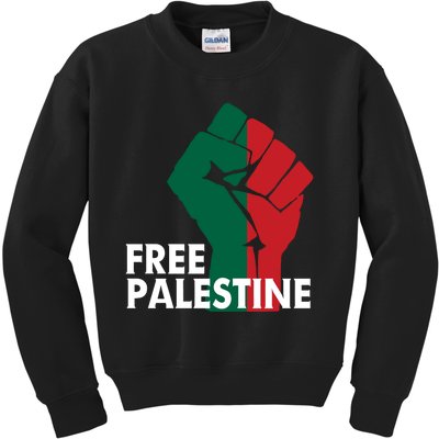 I Stand With Palestine Free Palestine Free Gaza Peace Flag Kids Sweatshirt