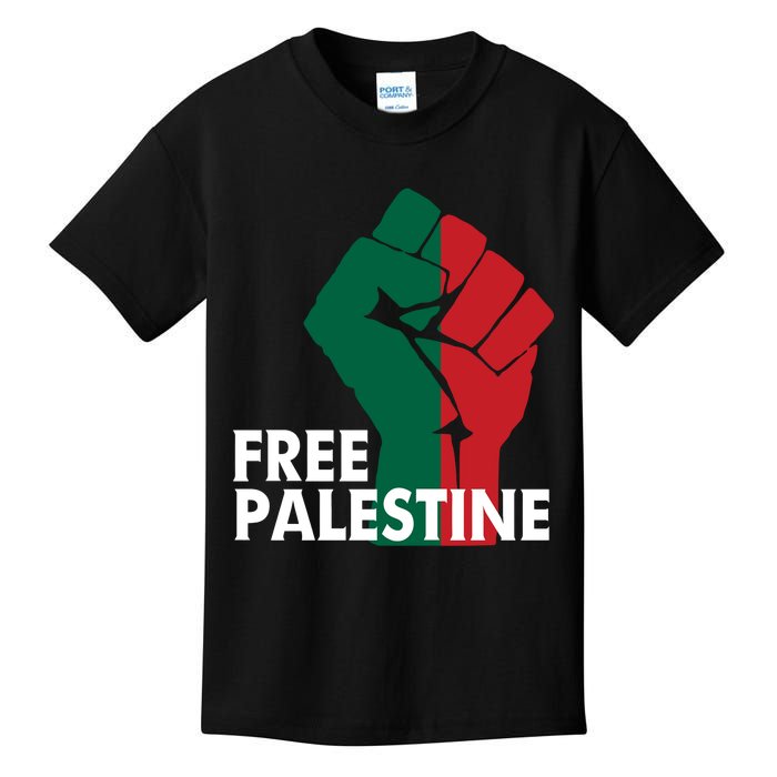 I Stand With Palestine Free Palestine Free Gaza Peace Flag Kids T-Shirt