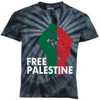 I Stand With Palestine Free Palestine Free Gaza Peace Flag Kids Tie-Dye T-Shirt