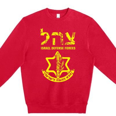 I Stand With Israel Idf Israeli Defense Force Tzahal Jewish Premium Crewneck Sweatshirt