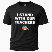 I Stand With Our Teachers Best Teacher Appreciation Cooling Performance Crew T-Shirt