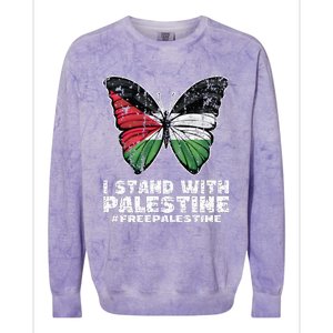 I Stand With Palestine For Their Freedom Free Palestine Colorblast Crewneck Sweatshirt