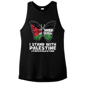 I Stand With Palestine For Their Freedom Free Palestine Ladies PosiCharge Tri-Blend Wicking Tank