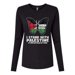 I Stand With Palestine For Their Freedom Free Palestine Womens Cotton Relaxed Long Sleeve T-Shirt