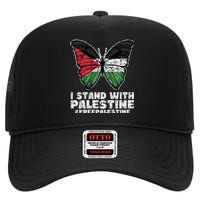 I Stand With Palestine For Their Freedom Free Palestine High Crown Mesh Back Trucker Hat