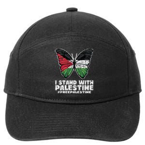 I Stand With Palestine For Their Freedom Free Palestine 7-Panel Snapback Hat