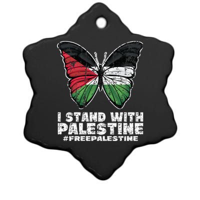 I Stand With Palestine For Their Freedom Free Palestine Ceramic Star Ornament