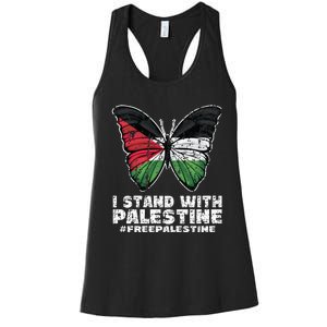 I Stand With Palestine For Their Freedom Free Palestine Women's Racerback Tank