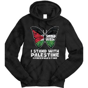 I Stand With Palestine For Their Freedom Free Palestine Tie Dye Hoodie