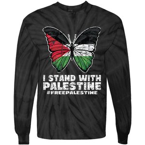 I Stand With Palestine For Their Freedom Free Palestine Tie-Dye Long Sleeve Shirt