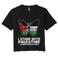 I Stand With Palestine For Their Freedom Free Palestine Women's Crop Top Tee