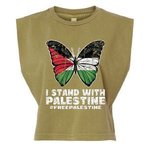 I Stand With Palestine For Their Freedom Free Palestine Garment-Dyed Women's Muscle Tee