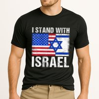 I Stand With Israel Patriotic USA and Israel Flag Cooling Performance Crew T-Shirt