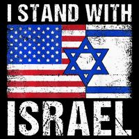 I Stand With Israel Patriotic USA and Israel Flag Sustainable Bucket Hat
