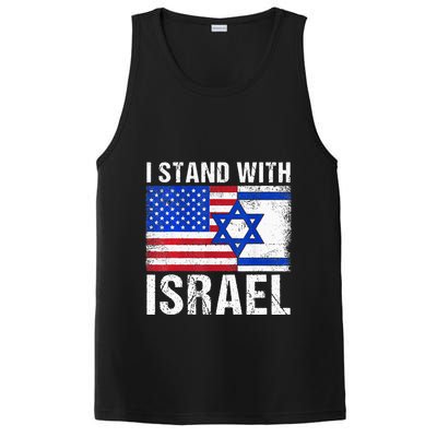 I Stand With Israel Patriotic USA and Israel Flag PosiCharge Competitor Tank
