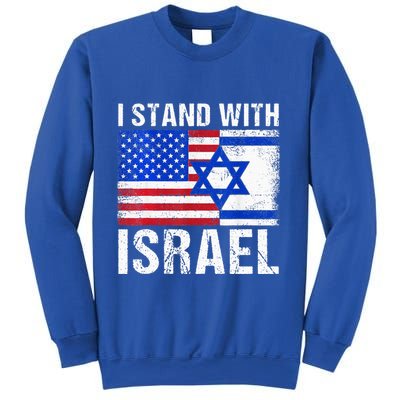 I Stand With Israel Patriotic USA and Israel Flag Sweatshirt