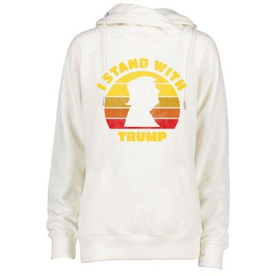 I Stand With Trump Pro Trump 2024 Vintage Gift Womens Funnel Neck Pullover Hood