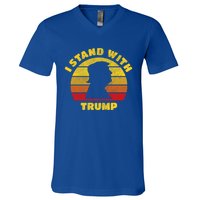 I Stand With Trump Pro Trump 2024 Vintage Gift V-Neck T-Shirt