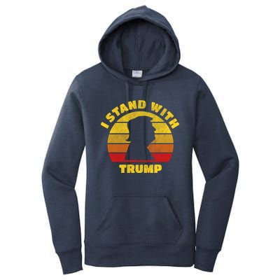 I Stand With Trump Pro Trump 2024 Vintage Gift Women's Pullover Hoodie