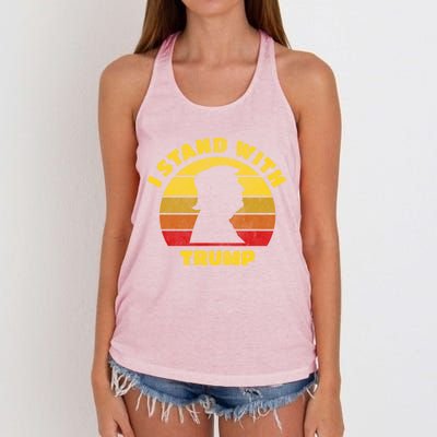 I Stand With Trump Pro Trump 2024 Vintage Gift Women's Knotted Racerback Tank