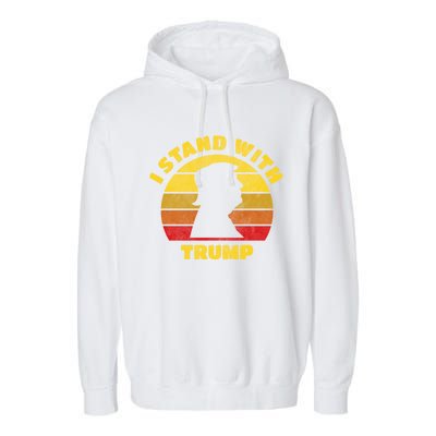 I Stand With Trump Pro Trump 2024 Vintage Gift Garment-Dyed Fleece Hoodie