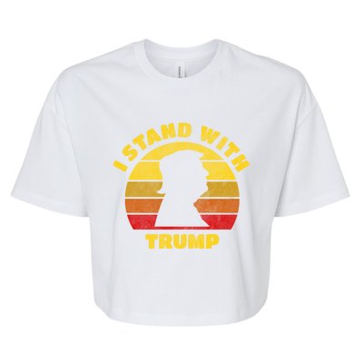 I Stand With Trump Pro Trump 2024 Vintage Gift Bella+Canvas Jersey Crop Tee