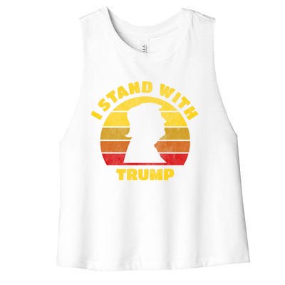 I Stand With Trump Pro Trump 2024 Vintage Gift Women's Racerback Cropped Tank