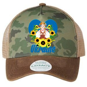 I Stand With Ukraine Traditional Ukrainian Sunflower Girl Legacy Tie Dye Trucker Hat