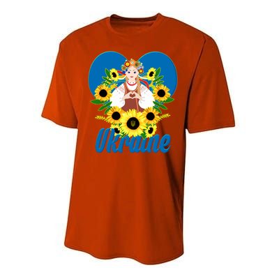 I Stand With Ukraine Traditional Ukrainian Sunflower Girl Performance Sprint T-Shirt