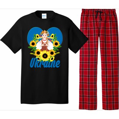 I Stand With Ukraine Traditional Ukrainian Sunflower Girl Pajama Set