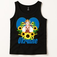 I Stand With Ukraine Traditional Ukrainian Sunflower Girl Tank Top