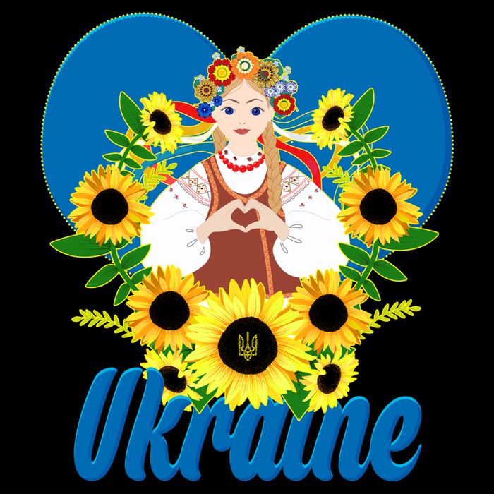I Stand With Ukraine Traditional Ukrainian Sunflower Girl Tank Top