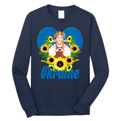 I Stand With Ukraine Traditional Ukrainian Sunflower Girl Long Sleeve Shirt