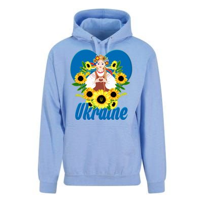 I Stand With Ukraine Traditional Ukrainian Sunflower Girl Unisex Surf Hoodie