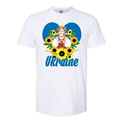 I Stand With Ukraine Traditional Ukrainian Sunflower Girl Softstyle® CVC T-Shirt