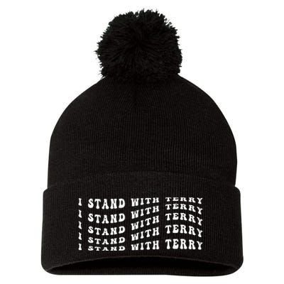 I Stand With Terry Vintage Election Pom Pom 12in Knit Beanie