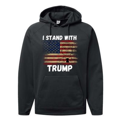 I Stand With President Trump Performance Fleece Hoodie